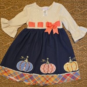 Bonnie Jean | Gold Dot White Girls Dress